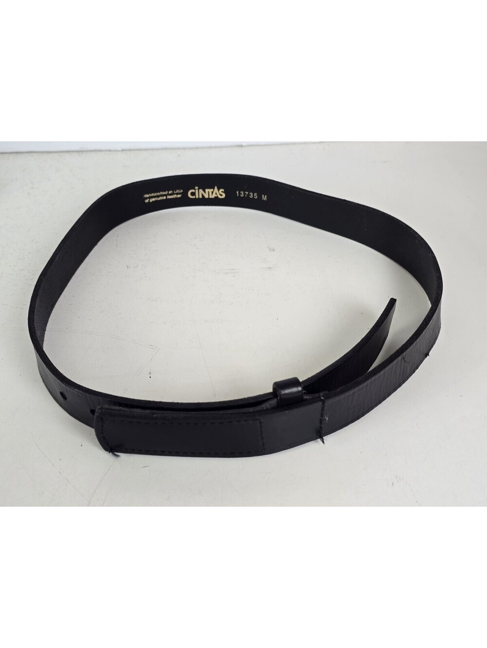 Cintas No Scratch Black Genuine Leather Work Belt - Usa - 13735 - Men's Size M